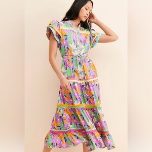 Celia B.  Aneeta Dress- Cloud print